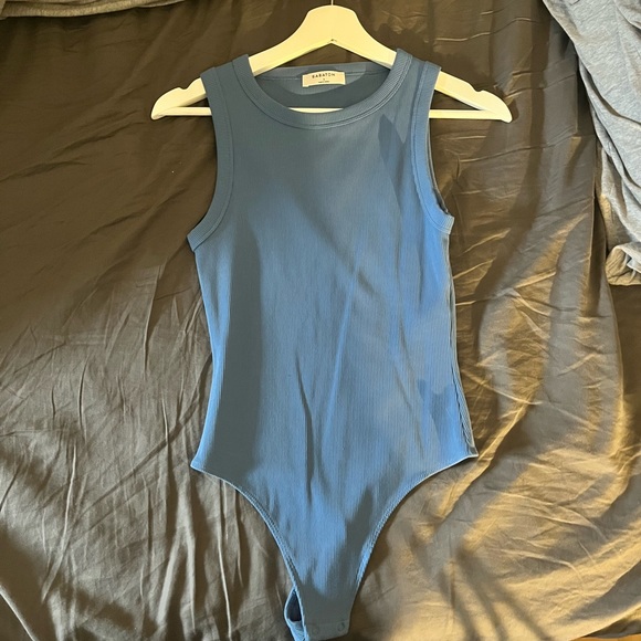 Blue ribbed bodysuit - Picture 1 of 3